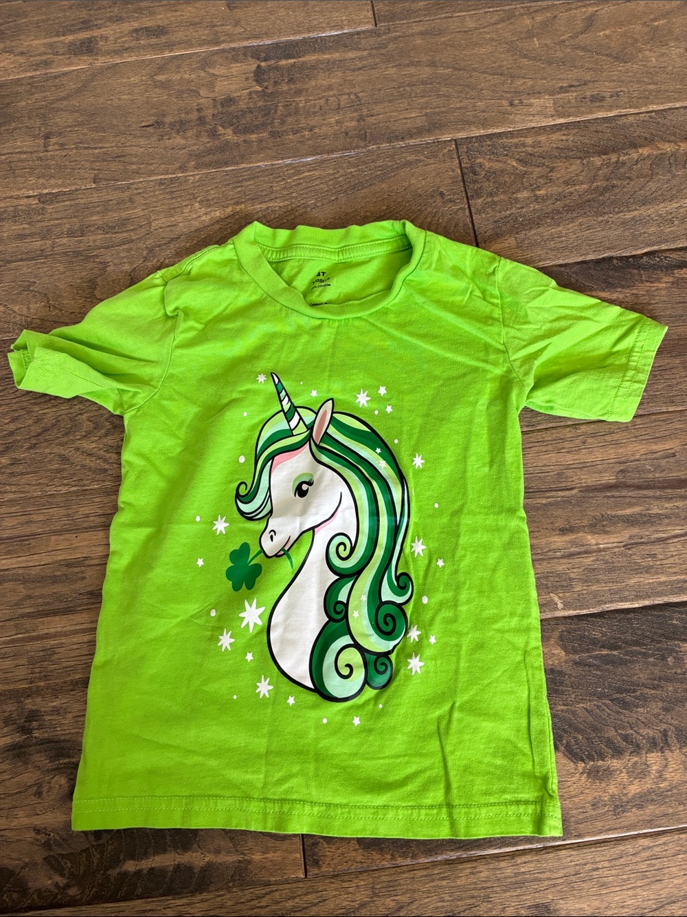 Celebrate It Neon Green Unicorn Tee with Green Mane